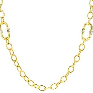 Gold and Silver rectangular Business necklace or fashion forward. 24 inches.